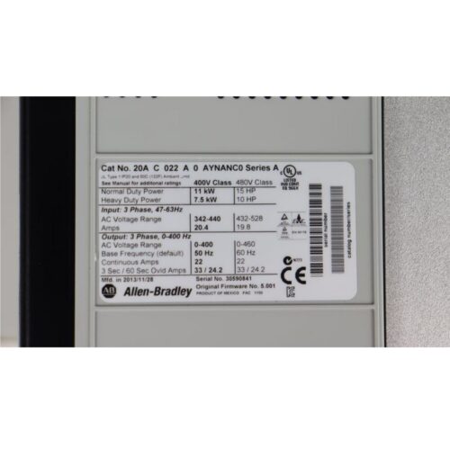 Allen Bradley 20AC022A0AYNANC0 Inverter Drive